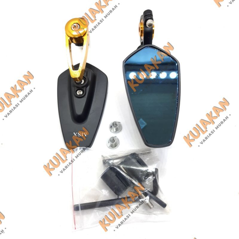 Spion Jalu Oval | Spion Bar End Jalu Nmax Vario Beat Merah Emas Hitam-Emas