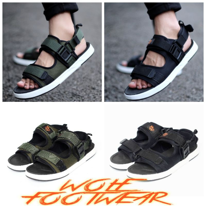 Sandal Gunung Premium Super Ringan Pria Wanita Casual  Black Walkers Project Jack V.1