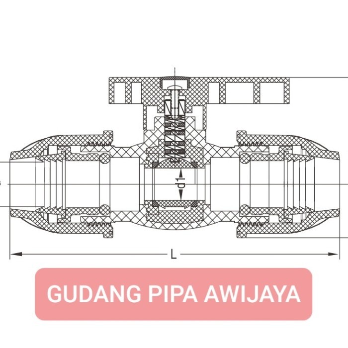 BALL VALVE PIPA HDPE 3/4 INCH