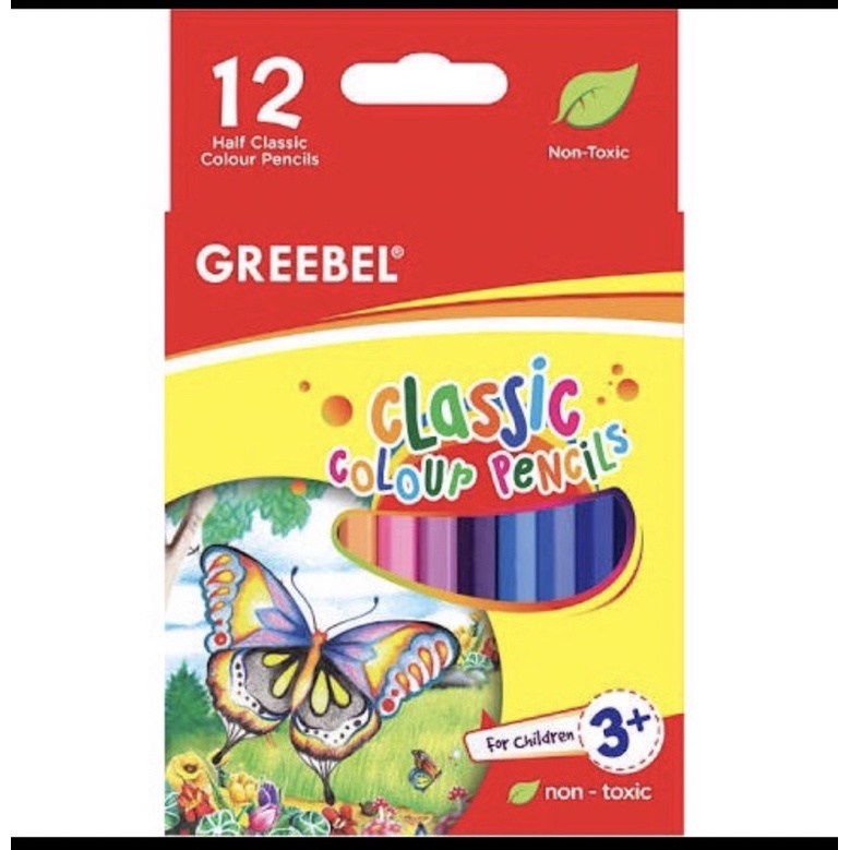 

Pensil warna klir GREEBEL 12 warna 3012 pendek