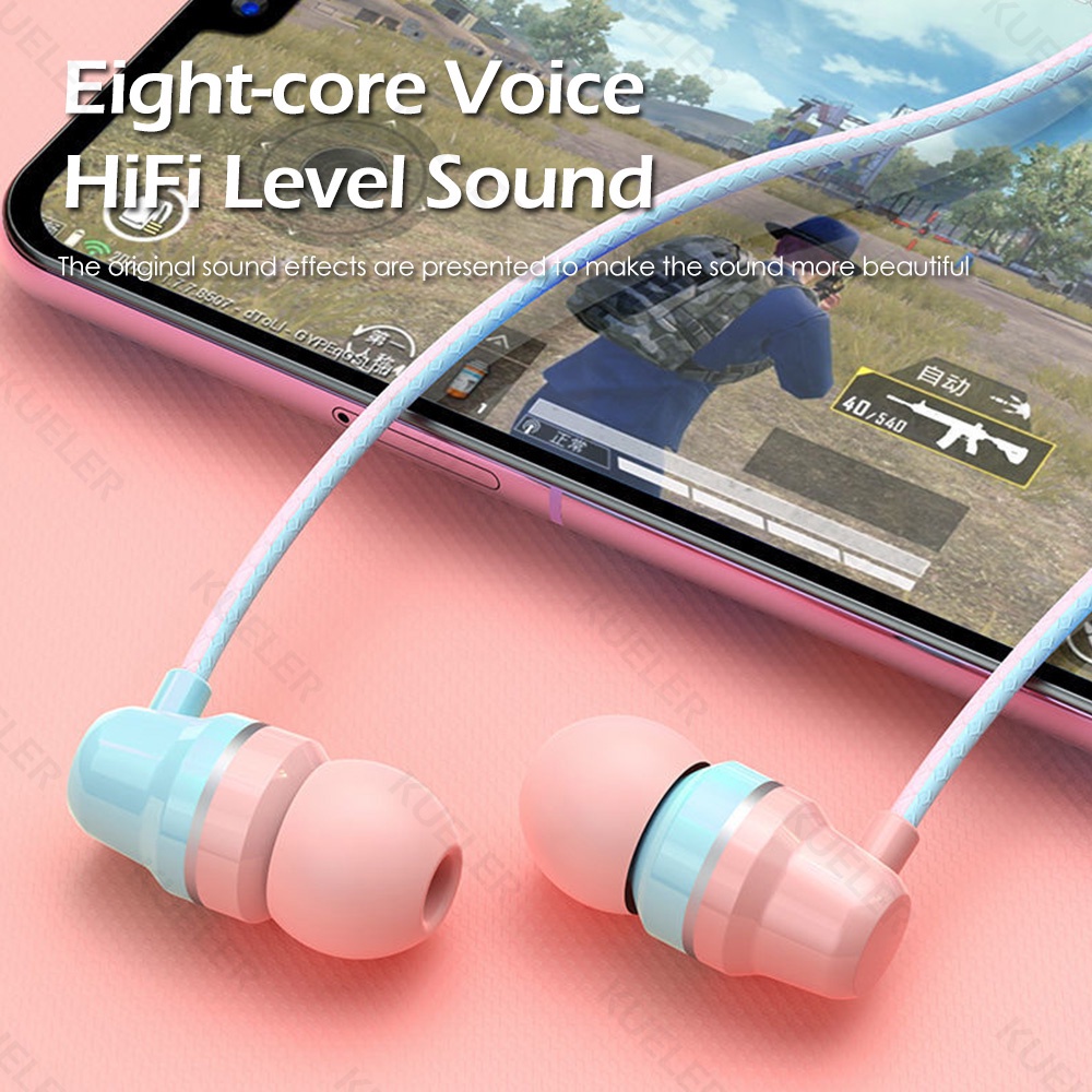 Headset Earphone Musik Hifi Bass Stereo 4D Noise Canceling Jack 3.5mm Dengan Microphone