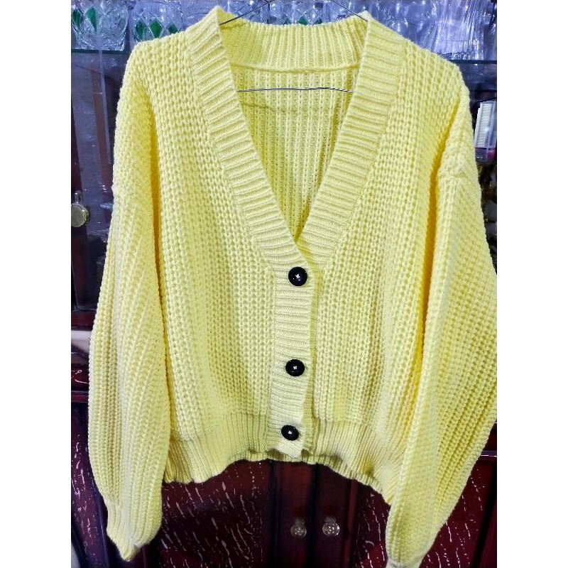 MURAH/ NAKARA CARDI RAJUT PREMIUM TEBAL /3Get Halus dan Adem-Kuning banana