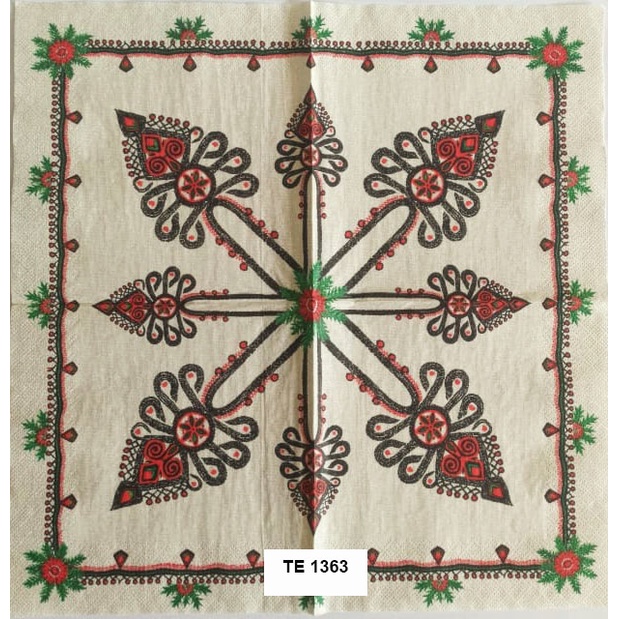 Tisu Napkin Kerajinan Decoupage  Eropah  33X33 CM TE 1363 TTS