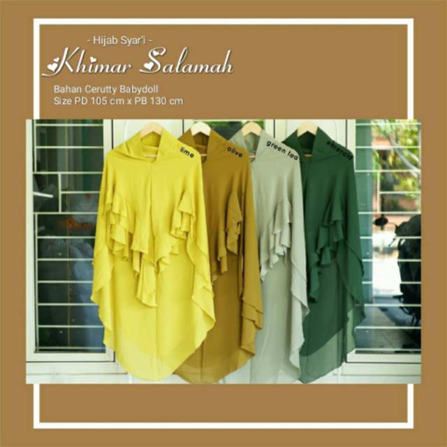 HIJAB / JILBAB KHIMAR SYAR'I LAYER - KHIMAR SALAMAH - BAHAN CERUTY BABYDOLL BEST SELLER