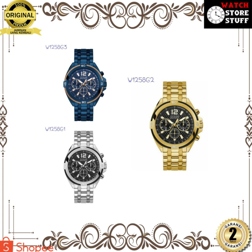 JAM TANGAN PRIA WANITA | RANTAI | KULIT | KARET | MURAH | gu3ss FOR MAN W1258 G3  W1258 G2 W 1258 G1