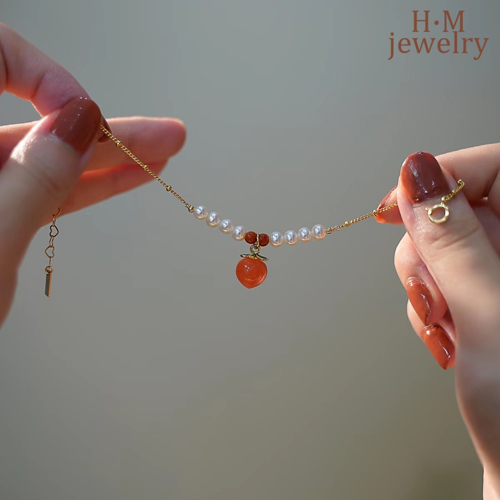 Gelang Mutiara Manusia Peach Gaya Mori