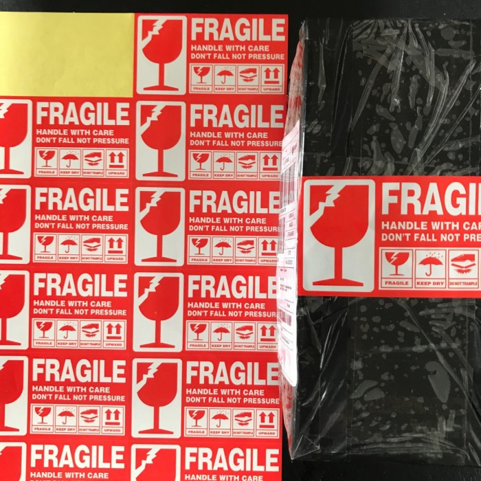 1 LEMBAR - Sticker Fragile / Stiker Fragile / Sticker Pecah Belah / Stiker Gelas