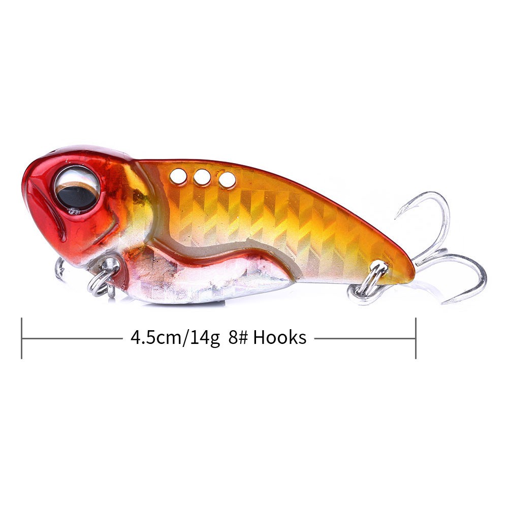 HENGJIA 5PCS/Lot 7g 10g 14g Metal Mini VIB Spoon Spinner Sequin Lure Baits Tail Tackle Hard Bait Crankbait Vibration Sinking Fishing Lure