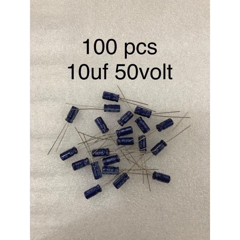 100Pcs Capacitor Elco 10uf 50v Kapasitor Elko 10uf 50v