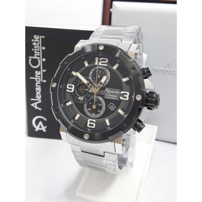 Jam Tangan Pria Alexandre Christie AC 6474 MC SVBL Original Stainles