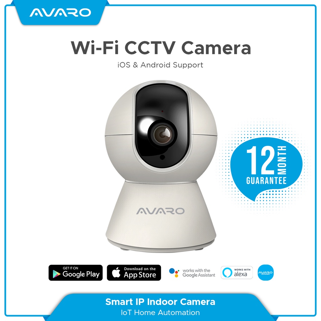 AVARO Smart Indoor PTZ IP Camera CCTV Wifi IoT Home Automation