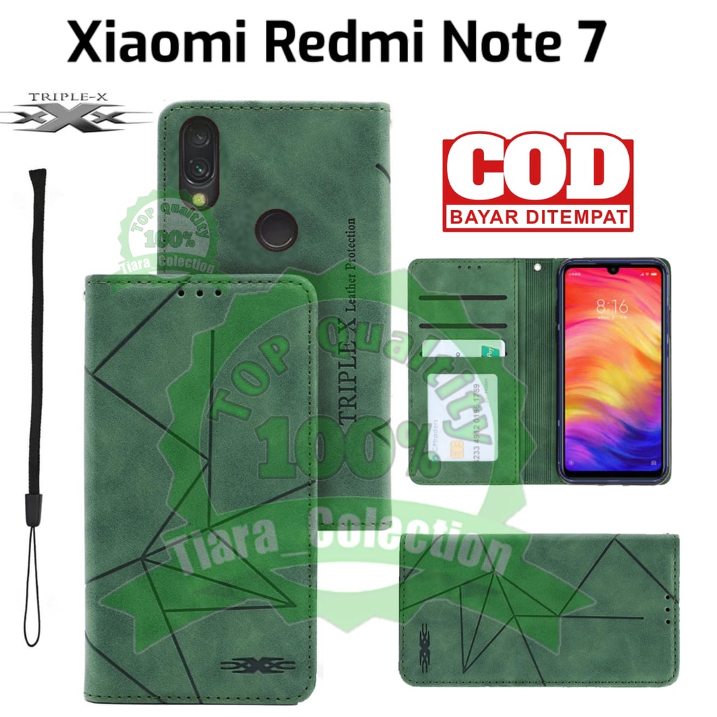 CASE FLIP MOTIF NEW XIAOMI REDMI NOTE 7 / REDMI NOTE 7 PRO CASE DOMPET MOTIF / CASE MAGNET FLIP LEAT