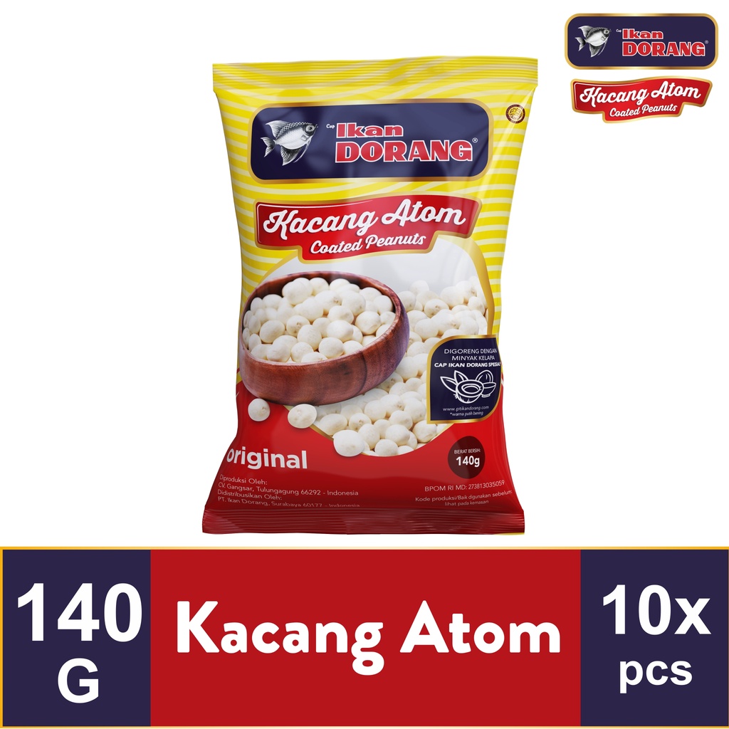 

Ikan Dorang - Kacang Atom 140 gr (Original) - Multipack 10 pcs