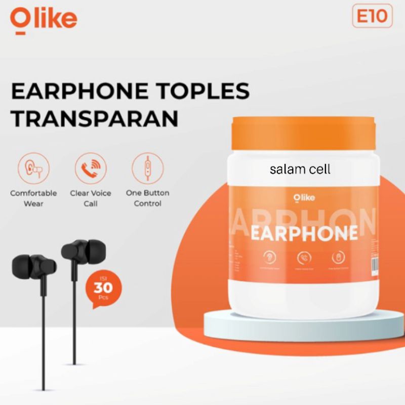 Headset Olike E10 1toples isi 30pcs Original Garansi
