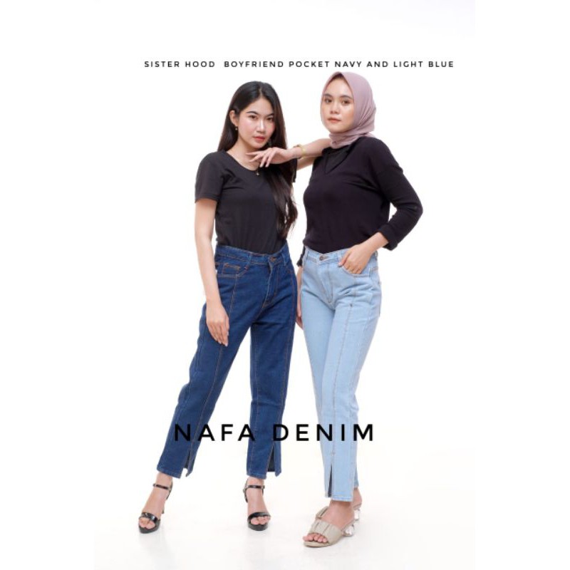 CELANA BOYFRIEND WANITA BELAH BAWAH//CELANA JEANS WANITA MASAKINI