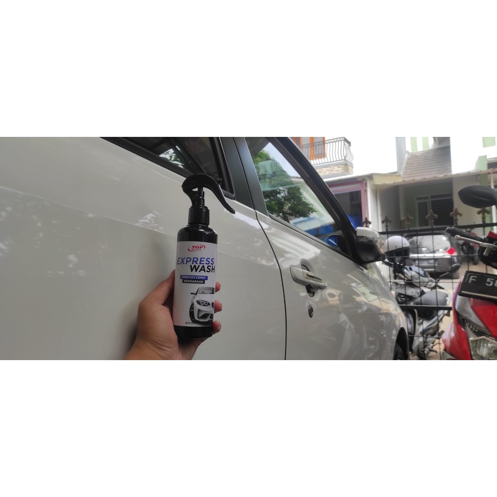 Sabun Cuci Waterless Shampoo Motor Mobil Tanpa Sentuh Tanpa Bilas Waterless Wash Top Express Wash Cuci Mobil Motor Tanpa Air 250ml Bonus Lap Microfiber