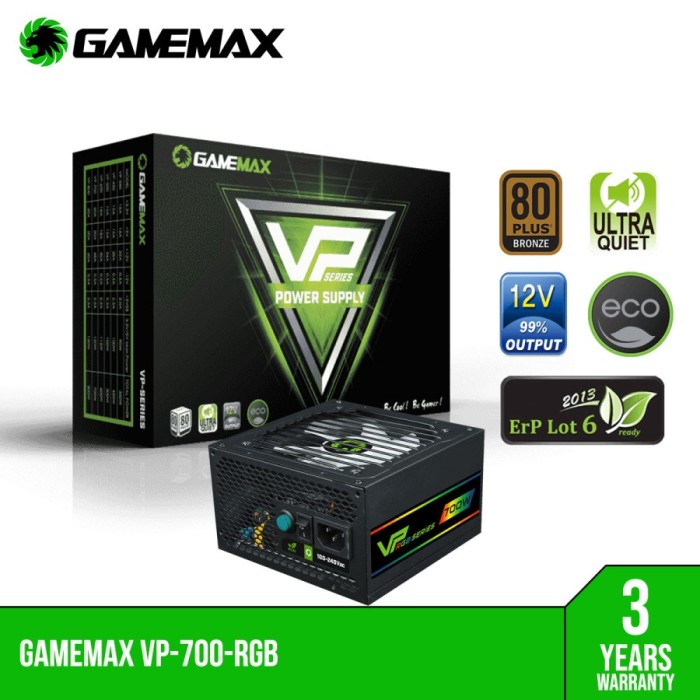 Gamemax VP-700RGB Power Supply 700W 80+ Bronze