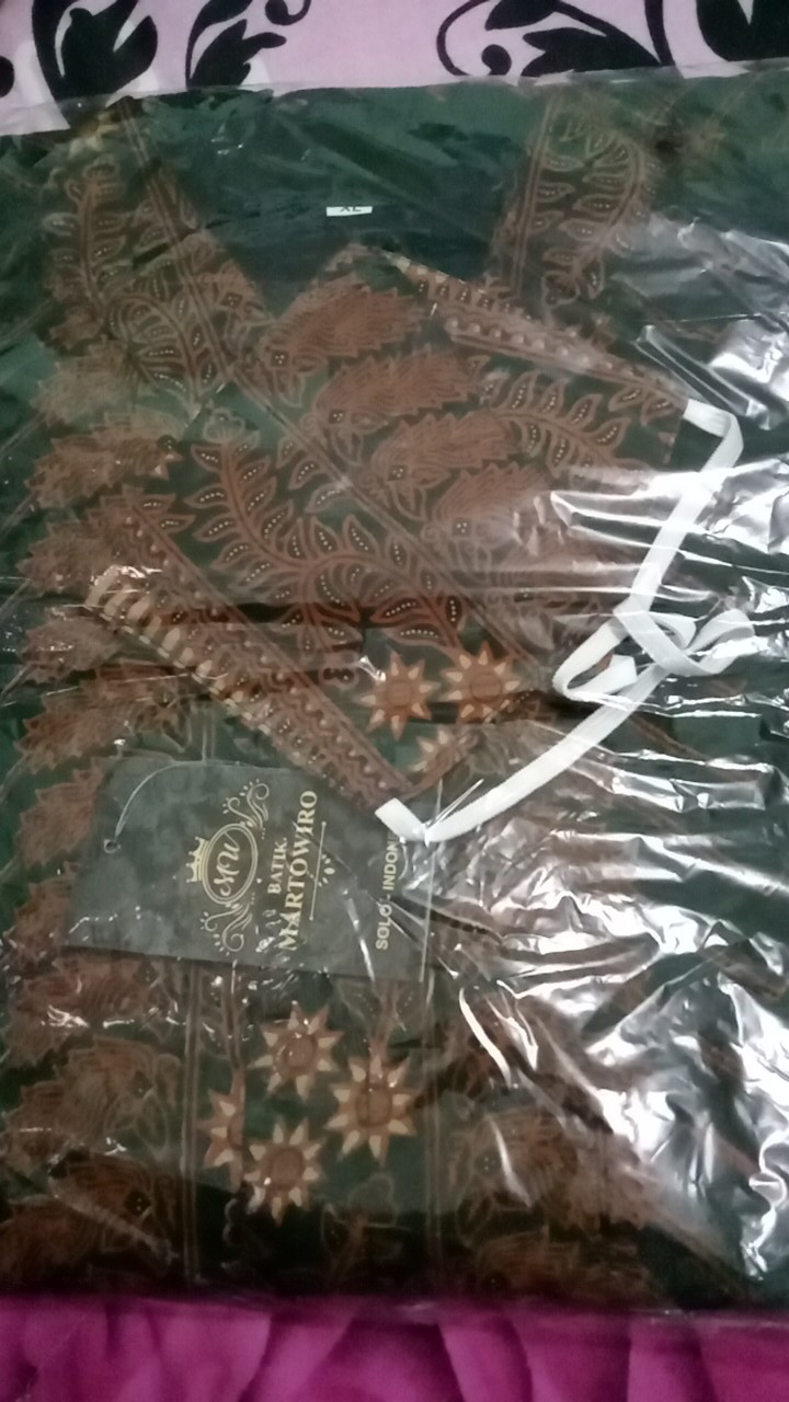 Kemeja Koko Batik Modern Hijau Lengan Pendek Dan Panjang Berfuring Asli Solo