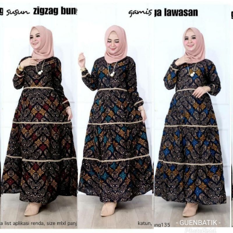 GAMIS SUSUN BUNGA ZIGZAG