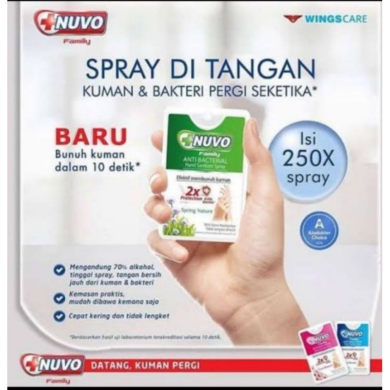Nuvo hand sanitizer spray 18ml medan