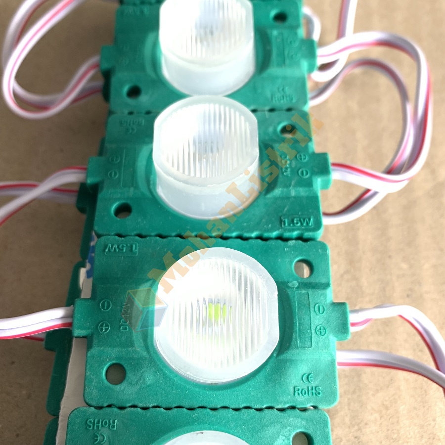 Lampu LED Modul 1 Mata DC 12 Volt 1.5 Watt Strip Jumbo LED Module 12V Hijau