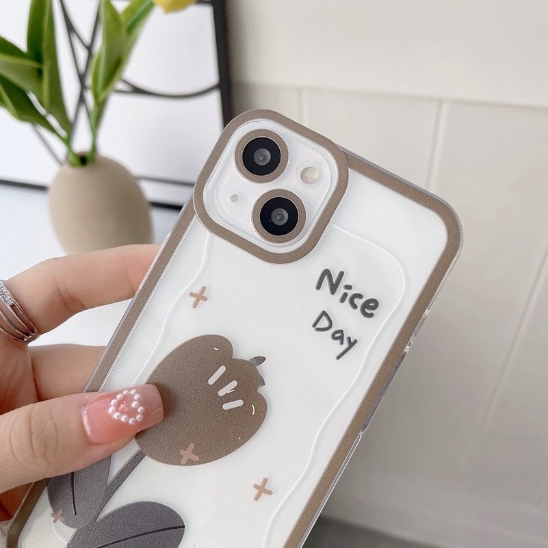 Soft Case TPU Motif Kartun Tulip Coklat Untuk OPPO A16 A16S A15 A15S A5S A3S A9 A5 A31 A53s A53 A33 A32 A74 A54 A91 A1K A7X F11 Reno 7 6 5 5K 4Z Pro Realme C25 C25Y C21Y C15 C12 C11 5 5s 5i 6i C2 C1