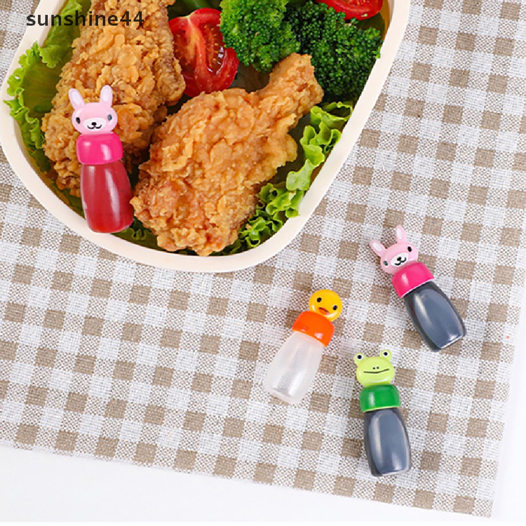 Sunshine 4Pcs / Set Botol Saus / Bumbu Mini Bentuk Kelinci / Katak / Bebek Untuk Peralatan Dapur