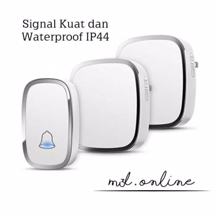 Pengaman Bel Rumah Wireless Door Bell Waterproof Pintu 1 Receiver