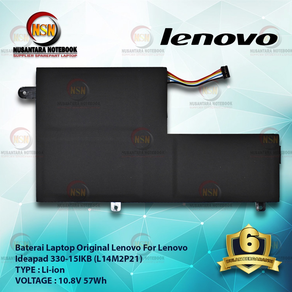 Baterai Original Laptop For Lenovo 330-15IKB L14M2P21 10.8V 57Wh