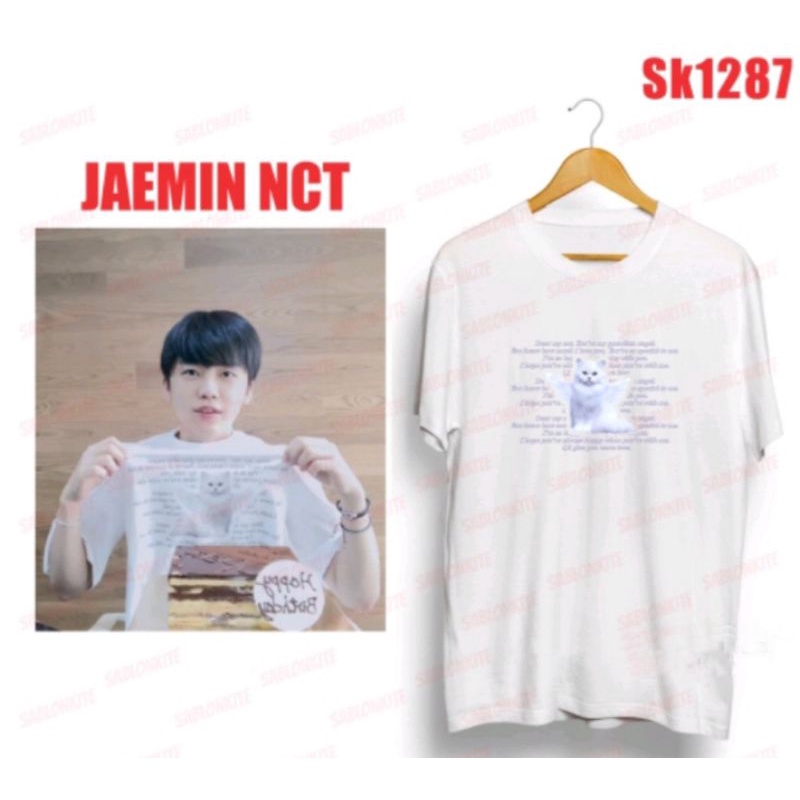 TSHIRT KAOS KPOP KOREAN NCT JAEMIN CAT KUCING SAYAP UNISEX TERBARU ADA SIZE ANAK