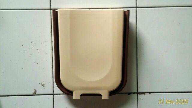 Tempat Sampah Lipat Mobil Dapur Foldable Bin Trash 6l Coklat