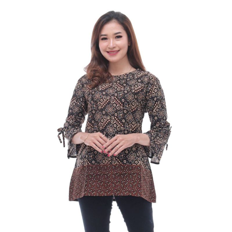 Atasan Batik Wanita Dolby Dolbi Dobby Doby Tenun Sutra Halus Best Seragam-Blouse 1
