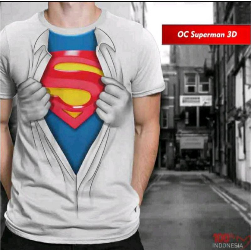 BAJU PRINT 3D KAOS PRIA/WANITA OC SUPERMAN 3D