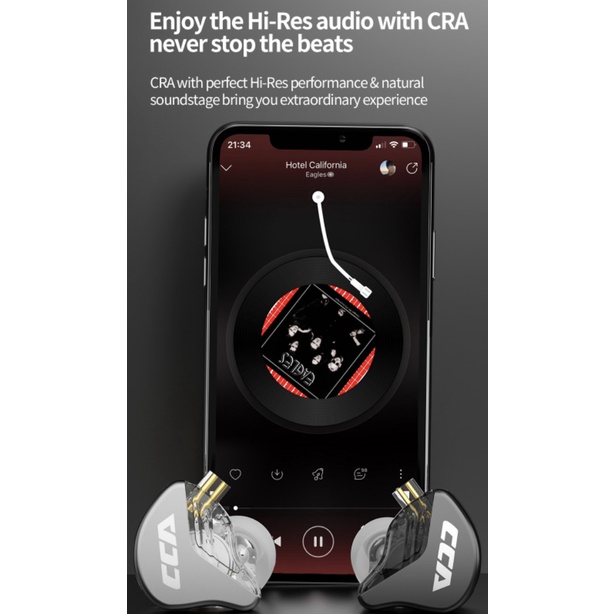 CCA CRA with MIC Bass HiFi Earphone Headset Alt KZ ZSN ZEX EDX PRO NRA