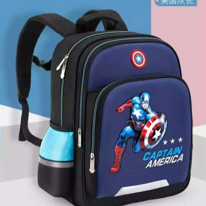 Tas Ransel Spiderman Tas Ransel Captain America Tas Sekolah Anak Murah - Captain America