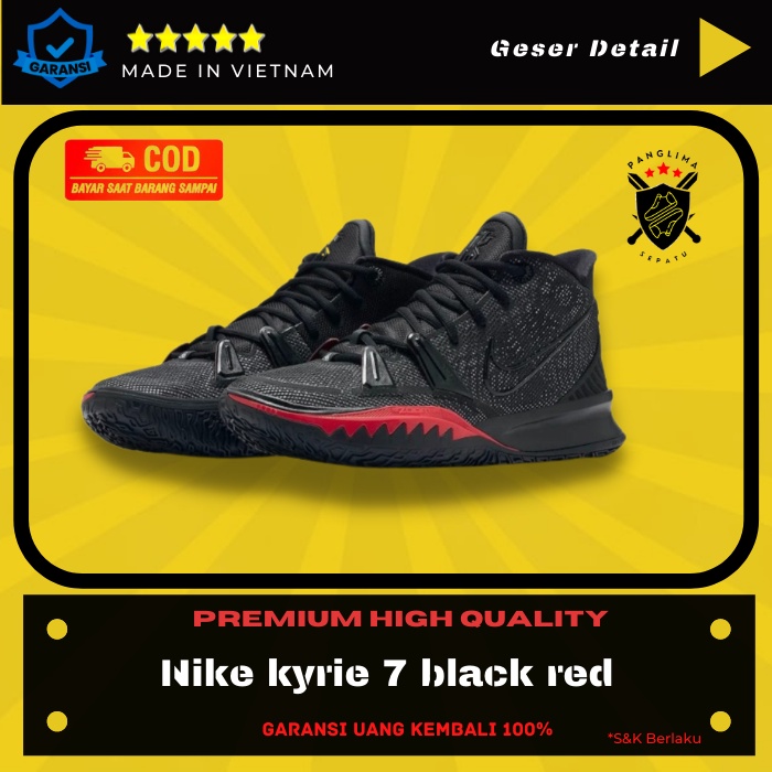 SEPATU PRIA BASKET NIKE KYRIE 7 BRED SNEAKERS OLAHRAGA PREMIUM ORIGINAL