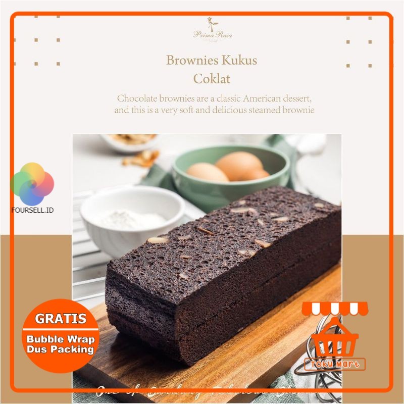 Prima Rasa - Brownies Kukus Original Coklat (PACKING AMAN) - Oleh Oleh Bandung Primarasa Kue Bandung