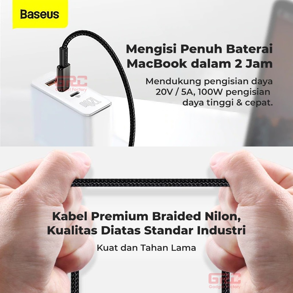 Kabel Data Fast Charging Baseus Cable Type C to Type C PD 100W