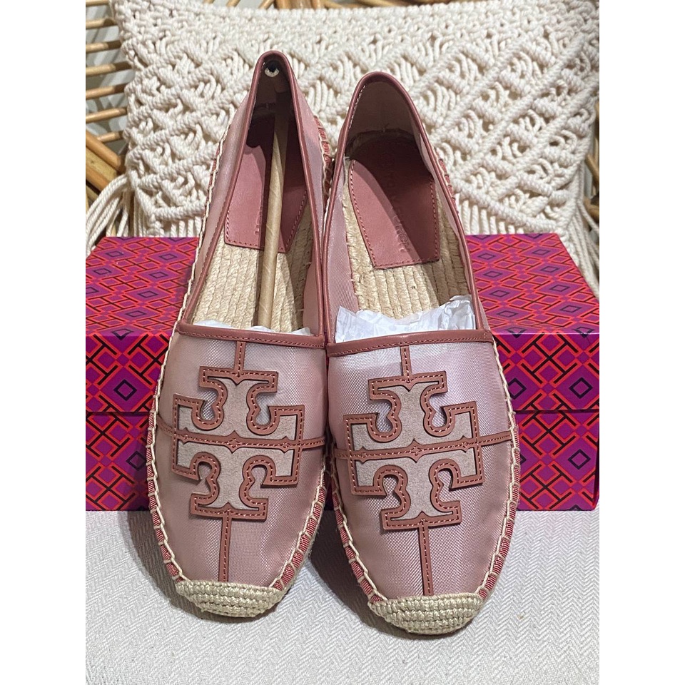 Sepatu Wanita Branded Tory Burch Espadrille Inesh Sea Shell Pink - 100% Original - Hopestead Store