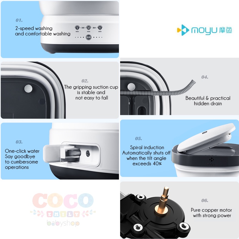 XIAOMI MOYU 1st Travel Portable Washing Machine Mesin Cuci