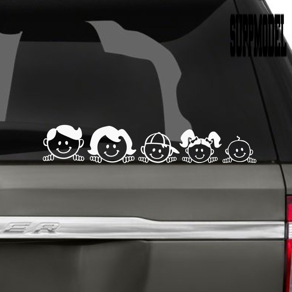 Stiker Motif Kartun Keluarga Bahan PVC Anti Air Tahan Lama Untuk Dekorasi Mobil