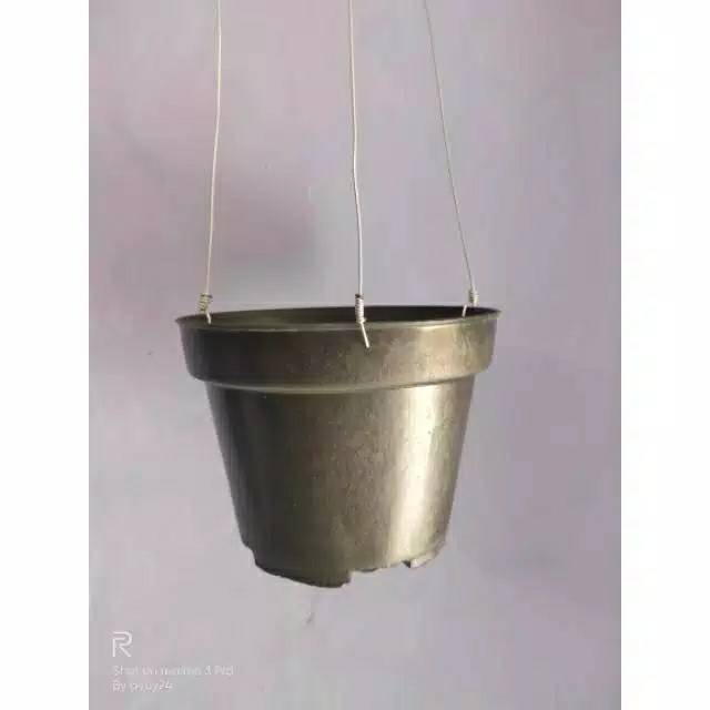PROMO 6 pot gantung - pot plastik - pot gantung - tanaman gantung - pot plastik hitam