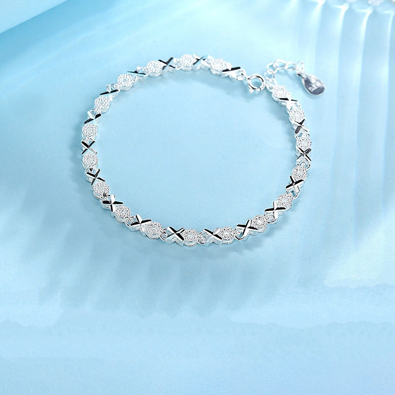 Gelang Bahan Stainless Steel 925 Lapis Silver Untuk Wanita