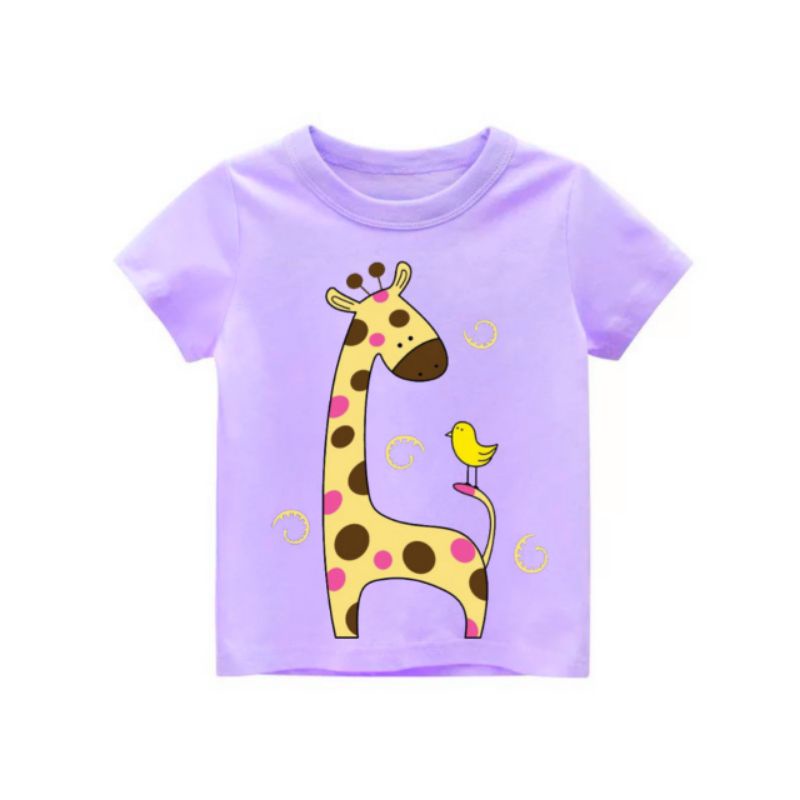 kaos anak perempuan lucu motif jerapa