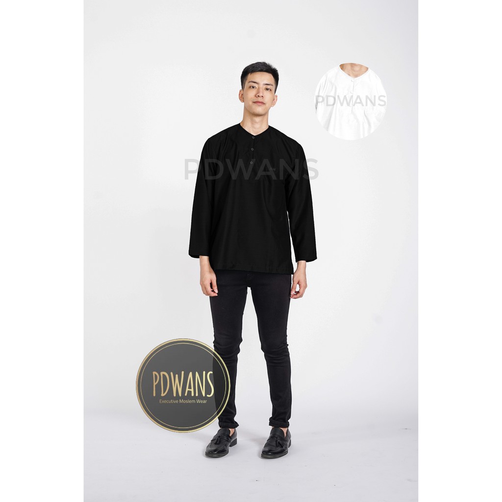 BAJU KOKO POLOS KATUN RAYON Koko Baju Koko Lengan Panjang PUTIH