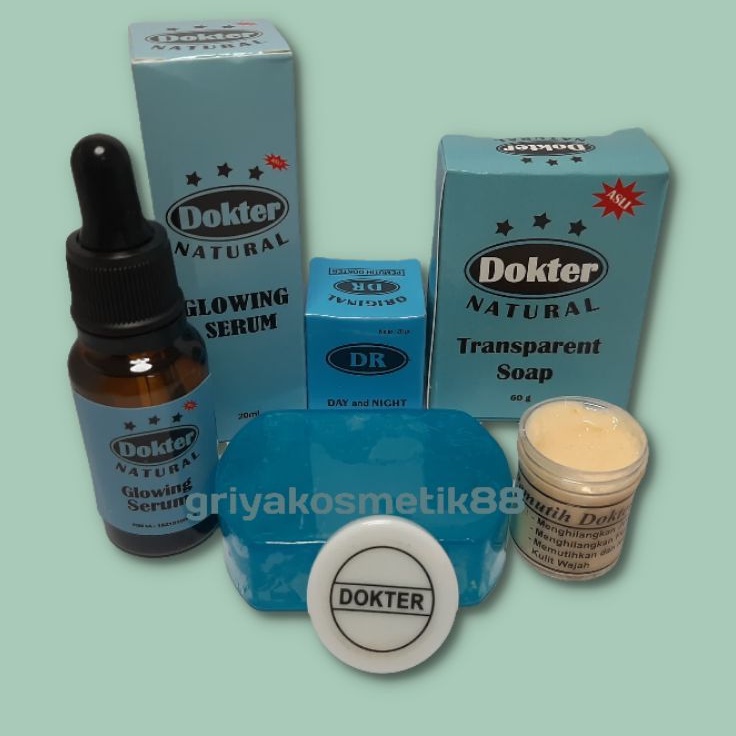 PAKET CREAM DOKTER BIRU ASLI GLOWING 3in1 [cream,sabun,serum]