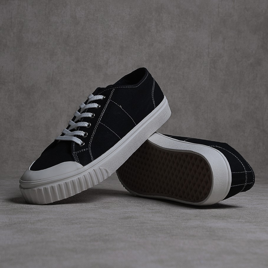 Bronson Black | Sepatu Casual Vulcanized Sneaker Kasual Sekolah Lokal Footwear Ori New | FORIND Jack