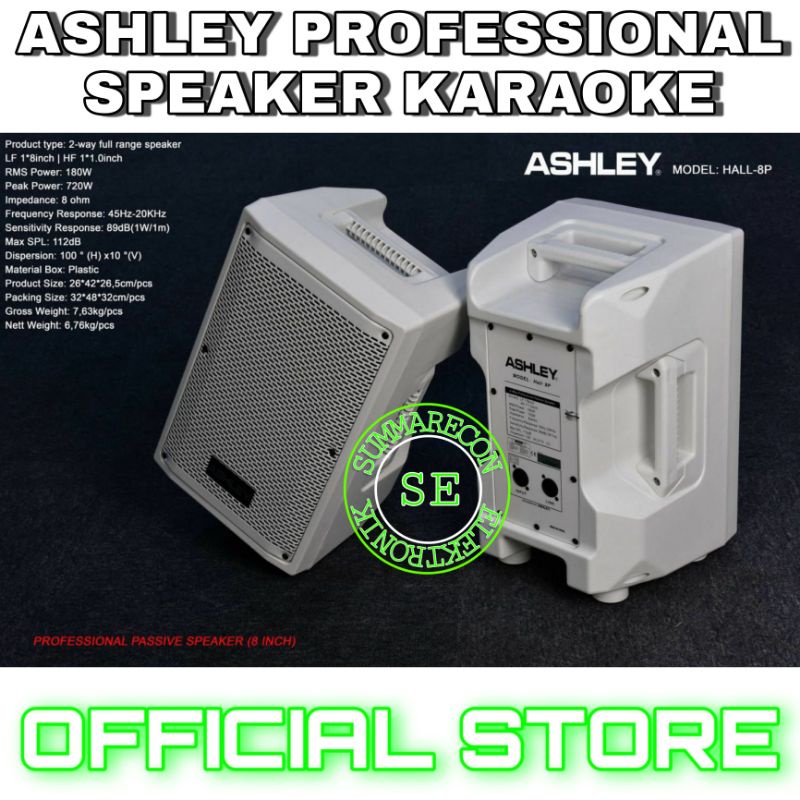 speaker pasif 8 inch original ashley hall 8p speaker karaoke