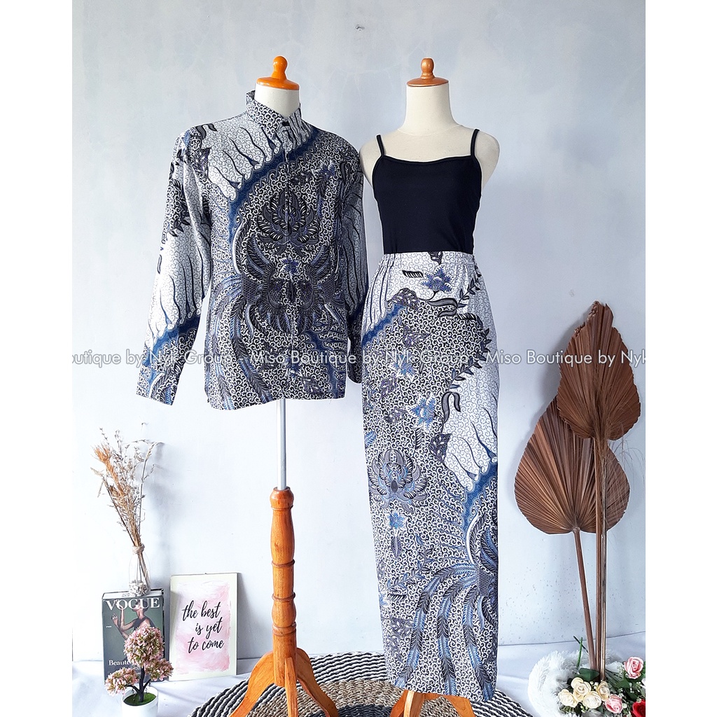 MISO BUTIK - READY BATIK ANJELLA Kemeja Pria - Hem Anak - Rok Span Model Pinggang Karet / Rok Kebaya Wisuda Dan Lamaran Rok Katun Halus Dan Adem