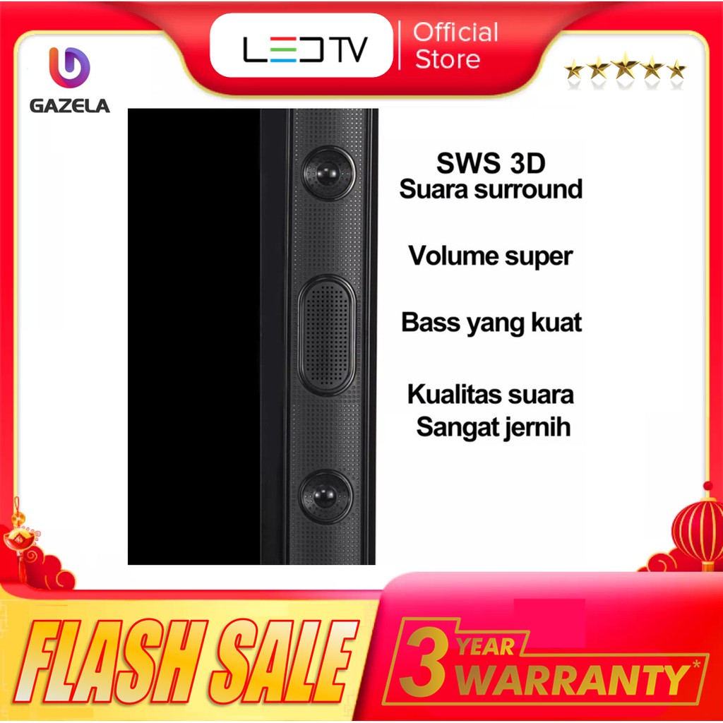 TV LED 24INCH SUPPORT HDMI, VGA, USB, AV LAYAR SUDAH HD GARANSI 5TAHUN COCOK UNTUK PC, TV, PS3, DLL